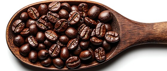 Fototapeta premium Coffee Beans in Wooden Spoon