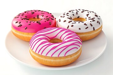 Assorted donuts with sprinkles icing and sugar