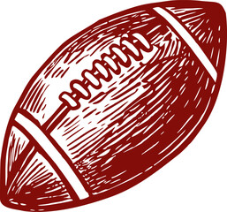 Beautiful Classic Hand Drawing America Football Ball