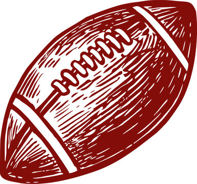 Beautiful Classic Hand Drawing America Football Ball