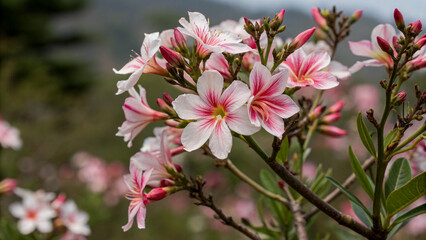 Fototapeta premium Exquisite Bonsai Tree with Delicate White Blossoms
