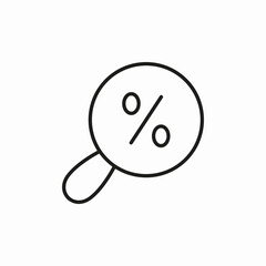 percent search icon sign vector