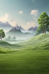 mountain landscape with clouds