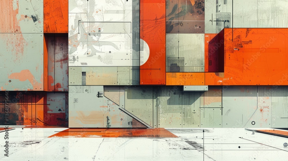 Aufkleber explore a striking modern architectural design featuring bold colors and geometric patterns. this ar