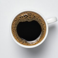 Coffee in White Cup Top View