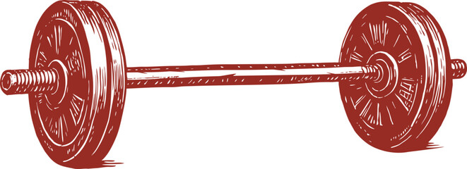 Beautiful Classic Hand Drawing Barbell