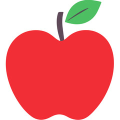 apple fruit, simple vector logo, white background, no shades of colors, just solid colors, high contrast, 2D flat design, vector illustration