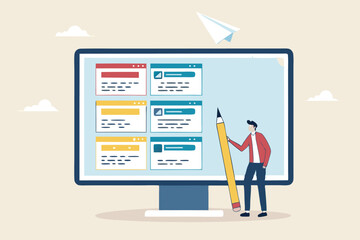 Prioritize important task, flag with priority or urgency to finish work, organize or plan work agenda, project management software or planner concept, businessman project manager prioritize tasks.