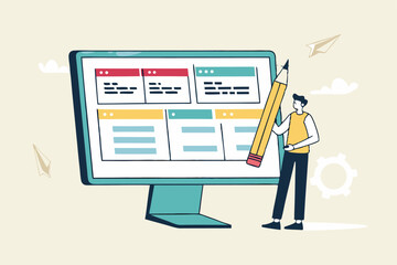 Prioritize important task, flag with priority or urgency to finish work, organize or plan work agenda, project management software or planner concept, businessman project manager prioritize tasks.