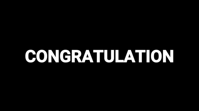 modern congratulation text design with bold typography, glowing shadow effect and stylish black background for celebration posters, banners and digital greetings	