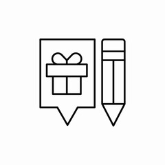 gift write icon sign vector