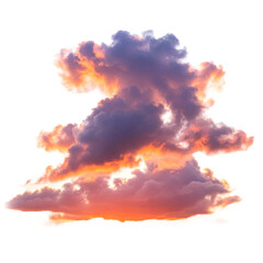 Picturesque sunset clouds isolated on transparent background