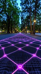 City Park Pathway at Dusk