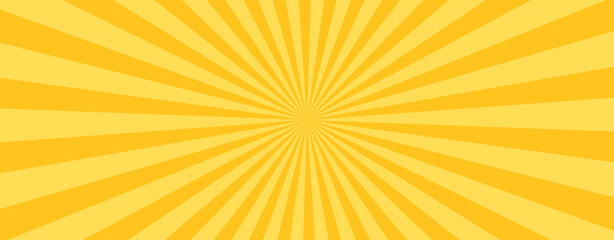 Obraz premium Yellow sunburst background pattern with radiant lines. Perfect for attention-grabbing designs, posters, promotional materials, and summer-themed projects. Bold, energetic vector artwork.
