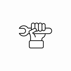 wrench hold icon sign vector