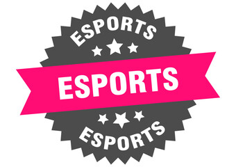 esports. esports round pink label isolated on transparent background