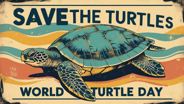 Save the Turtles Illustration for World Turtle Day  