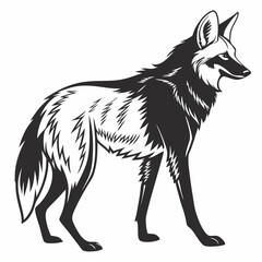 Manedwolf black silhouette icon vector