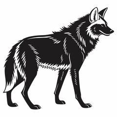 Manedwolf black silhouette icon vector