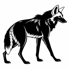 Manedwolf black silhouette icon vector