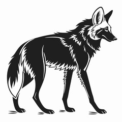 Manedwolf black silhouette icon vector