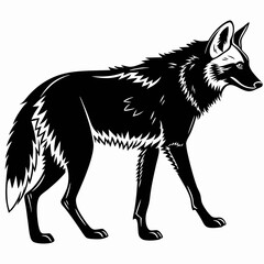Manedwolf black silhouette icon vector