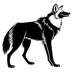 Manedwolf black silhouette icon vector