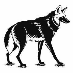 Manedwolf black silhouette icon vector