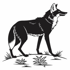 Manedwolf black silhouette icon vector