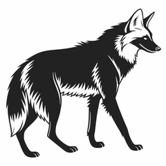 Manedwolf black silhouette icon vector