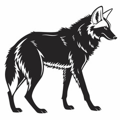 Manedwolf black silhouette icon vector