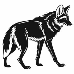 Manedwolf black silhouette icon vector