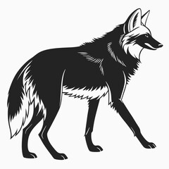 Manedwolf black silhouette icon vector