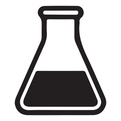 Flask laboratory equipment silhouette chemical analysis liquid container