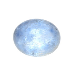 A glowing moonstone with a celestial blue sheen smooth oval shape and milky texture Perfect for jewelry or mystical designs