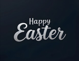 Happy Easter typography with black color background.