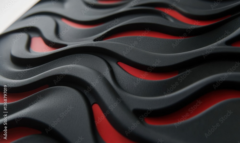 Poster abstract black and red wave pattern background design texture