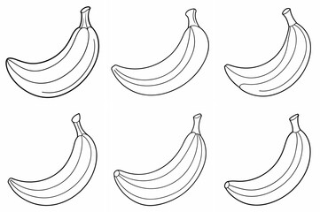 Banana Outline Coloring Page Line Art Drawing