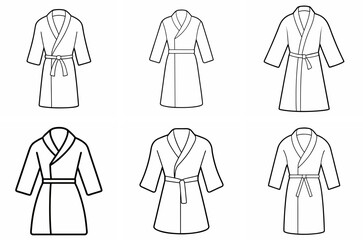 Bathrobe Outline Coloring Page Line Art Drawing