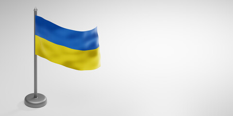 Independence day Ukraine banner background. 3d render.