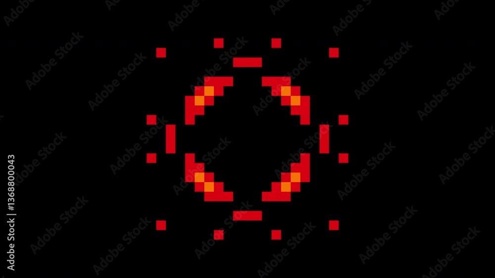 Poster 8-bit pixel art explosion animation. Transparent. Alpha channel. Flash retro video game style. Comic boom flame effect. pixel sparkle. Firework animation. Bang animated effect.