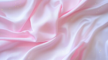 Fototapeta premium Soft folds of pink fabric create a luxurious, shimmering, dreamy texture