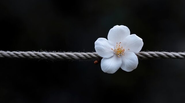 Delicate white blossom on a rope - Powered by Adobe