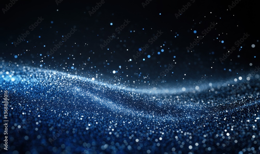 Aufkleber blue particle wave abstract background animation for digital art projects