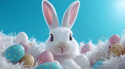 Easter Bunny with Eggs, and Spring.