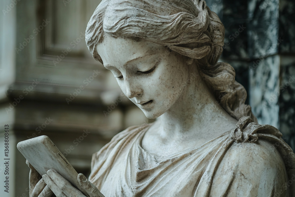 Aufkleber generative ai bas-relief of a mythological elements in ancient artistic style