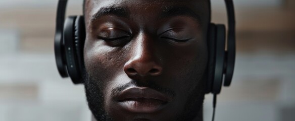 Relaxation and mindfulness concept with person wearing headphones for asmr experience