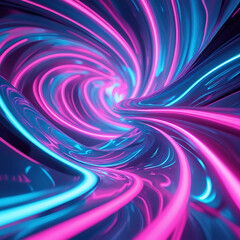Obraz premium A blue and pink swirl centered on a solid blue background, creating a vibrant and dynamic visual effect.