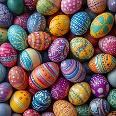 Obraz premium Colorful Decorated Easter Eggs