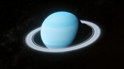 Uranus' pale blue color, with its rings faintly glowing --ar 16:9 --v 6.1 Job ID: b0952746-e913-4ad8-ada9-6abc661d9418